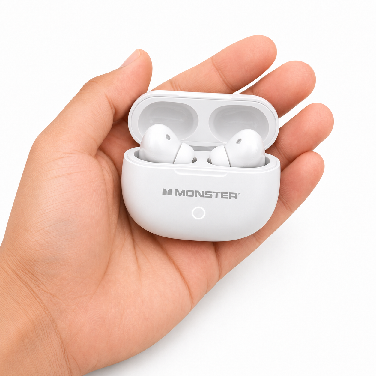 Monster Maxstar MQT53 White Gaming Earbuds, 19H Playtime